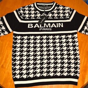 Balmain Black and White Men's Sweater